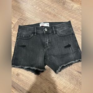 Abercrombie girls black Jean shorts mid rise
